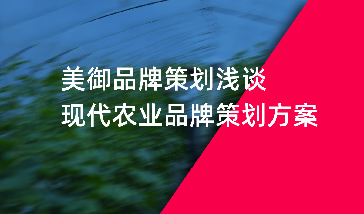 美御品牌策劃淺談現(xiàn)代農業(yè)品牌策劃方案